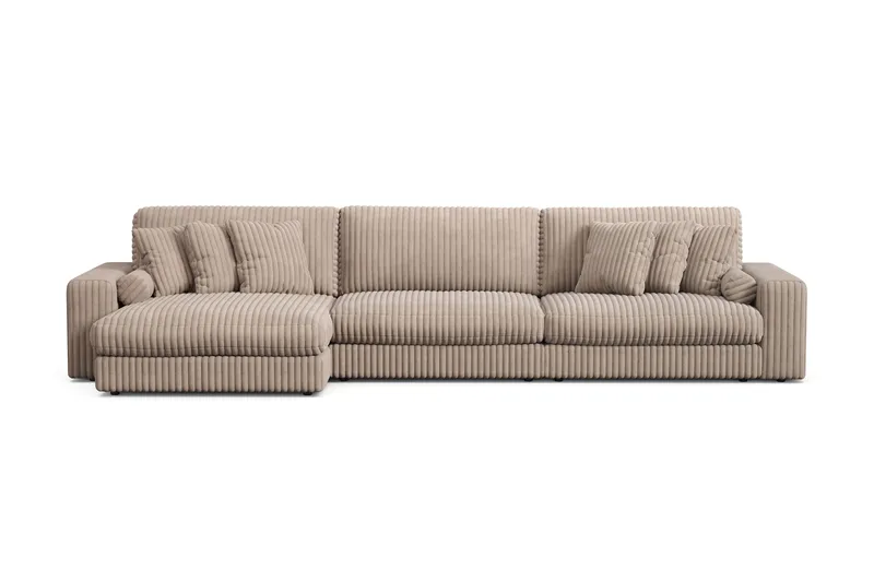 Adelsö by Gynning 6-seter Vendbar L-formet Dyp Divansofa i Manchester, Greige