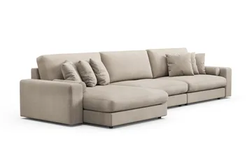 Adelsö by Gynning 6-seter Vendbar L-formet Dyp Divansofa i Manchester - Greige - Møbler - Sofaer - Sofaer med sjeselong