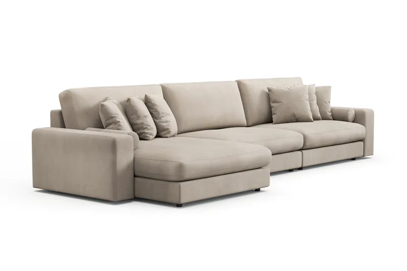 Adelsö by Gynning 6-seter Vendbar L-formet Dyp Divansofa i Manchester - Greige - Møbler - Sofaer - Sofaer med sjeselong