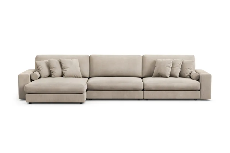 Adelsö by Gynning 6-seter Vendbar L-formet Dyp Divansofa i Manchester, Greige