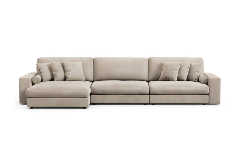 Adelsö by Gynning 6-seter Vendbar L-formet Dyp Divansofa i Manchester - Greige - Møbler - Sofaer - Sofaer med sjeselong