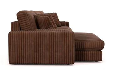 Adelsö by Gynning 6-seter Vendbar L-formet Dyp Divansofa i Manchester - Mørkebrun - Møbler - Sofaer - Sofaer med sjeselong