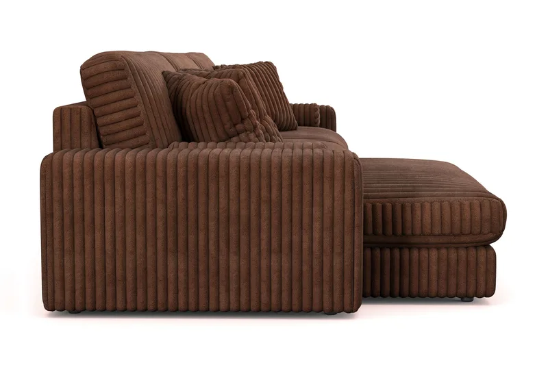 Adelsö by Gynning 6-seter Vendbar L-formet Dyp Divansofa i Manchester - Mørkebrun - Møbler - Sofaer - Sofaer med sjeselong