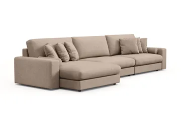 Adelsö by Gynning 6-seter Vendbar L-formet Dyp Divansofa i stoff - Beige - Møbler - Sofaer - Sofaer med sjeselong
