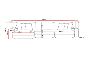 Adelsö by Gynning 6-seter Vendbar L-formet Dyp Divansofa i stoff - Beige - Møbler - Sofaer - Sofaer med sjeselong