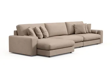 Adelsö by Gynning 6-seter Vendbar L-formet Dyp Divansofa i stoff - Beige - Møbler - Sofaer - Sofaer med sjeselong