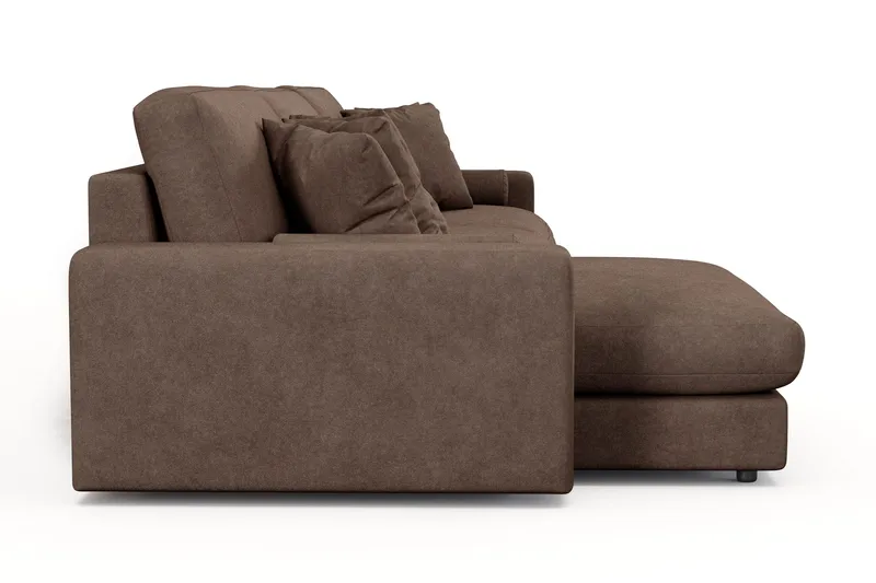 Adelsö by Gynning 6-seter Vendbar L-formet Dyp Divansofa i stoff - Brun - Møbler - Sofaer - Sofaer med sjeselong