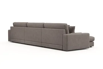 Adelsö by Gynning 6-seter Vendbar L-formet Dyp Divansofa i stoff - Brun - Møbler - Sofaer - Sofaer med sjeselong