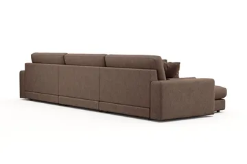 Adelsö by Gynning 6-seter Vendbar L-formet Dyp Divansofa i stoff - Brun - Møbler - Sofaer - Sofaer med sjeselong