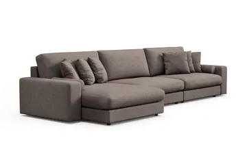 Adelsö by Gynning 6-seter Vendbar L-formet Dyp Divansofa i stoff - Brun - Møbler - Sofaer - Sofaer med sjeselong
