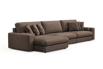 Adelsö by Gynning 6-seter Vendbar L-formet Dyp Divansofa i stoff - Brun - Møbler - Sofaer - Sofaer med sjeselong