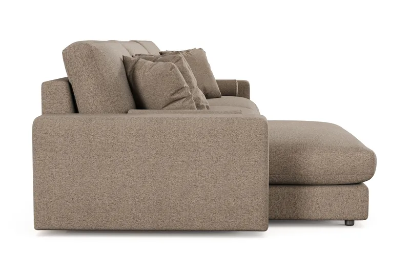 Adelsö by Gynning 6-seter Vendbar L-formet Dyp Divansofa i stoff - Brun - Møbler - Sofaer - Sofaer med sjeselong