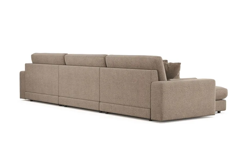 Adelsö by Gynning 6-seter Vendbar L-formet Dyp Divansofa i stoff - Brun - Møbler - Sofaer - Sofaer med sjeselong
