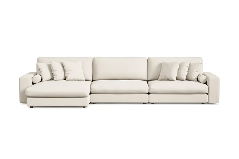 Adelsö by Gynning 6-seter Vendbar L-formet Dyp Divansofa i stoff - Lys beige - Møbler - Sofaer - Sofaer med sjeselong