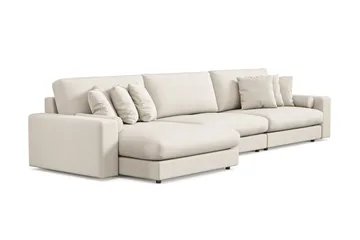 Adelsö by Gynning 6-seter Vendbar L-formet Dyp Divansofa i stoff - Lys beige - Møbler - Sofaer - Sofaer med sjeselong