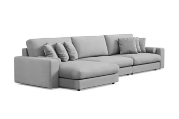 Adelsö by Gynning 6-seter Vendbar L-formet Dyp Divansofa i stoff - Lysegrå - Møbler - Sofaer - Sofaer med sjeselong