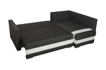 Alba 4-seters Venstrevendt L-formet Sovesofa 143x200 cm med Oppbevaring i Stoff - Grå - Møbler - Sofaer - Skinnsofaer