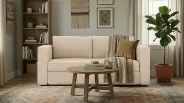Alnaryd 2-3seters Sovesofa med Nedfellbar Armlene - Beige - Møbler - Sofaer - Sovesofaer - 2 seters sovesofa