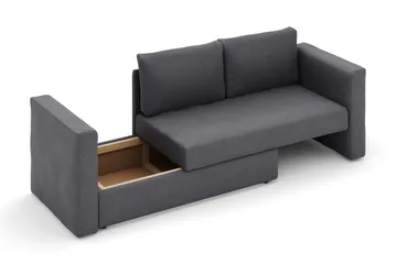 Alnaryd 2-3seters Sovesofa med Nedfellbar Armlene - Grå - Møbler - Sofaer - Sovesofaer - 2 seters sovesofa