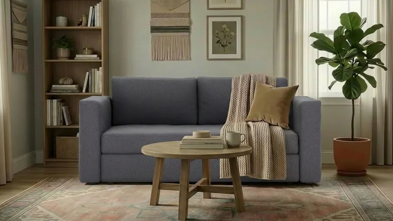 Alnaryd 2-3seters Sovesofa med Nedfellbar Armlene - Grå - Møbler - Sofaer - Sovesofaer - 2 seters sovesofa