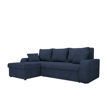 Alvared 3-seter Venstrevendt L-formet Sofa med Sjeselong med Oppbevaring i Bouclé - Blå - Møbler - Sofaer - Sofaer med sjeselong