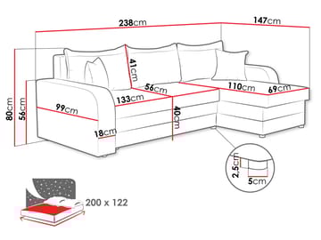 Alvared 3-seters Divansofa - Møbler - Sofaer - Hjørnesofaer