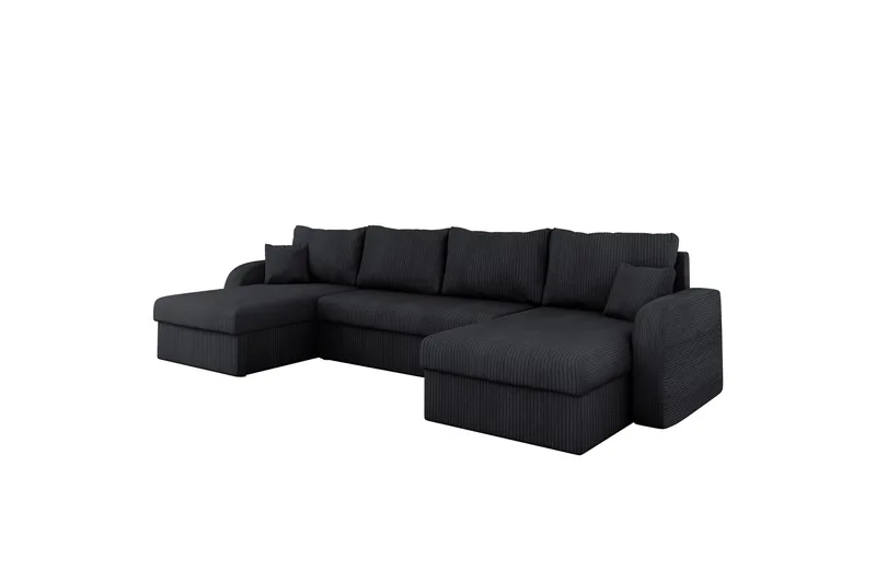 Alvared Sofa Dobbeldivan 4-seter, Svart