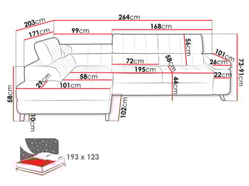 Amshyttan 4-seters Sofa med Sjeselong Venstre - Møbler - Sofaer - Hjørnesofaer