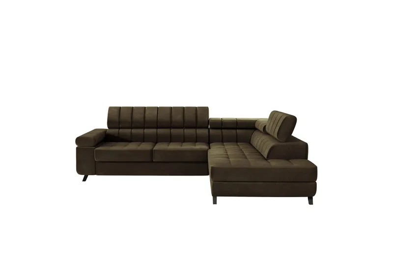 Amshyttan Sofa med Sjeselong 3-seter - Brun - Møbler - Sofaer - Fløyelssofaer