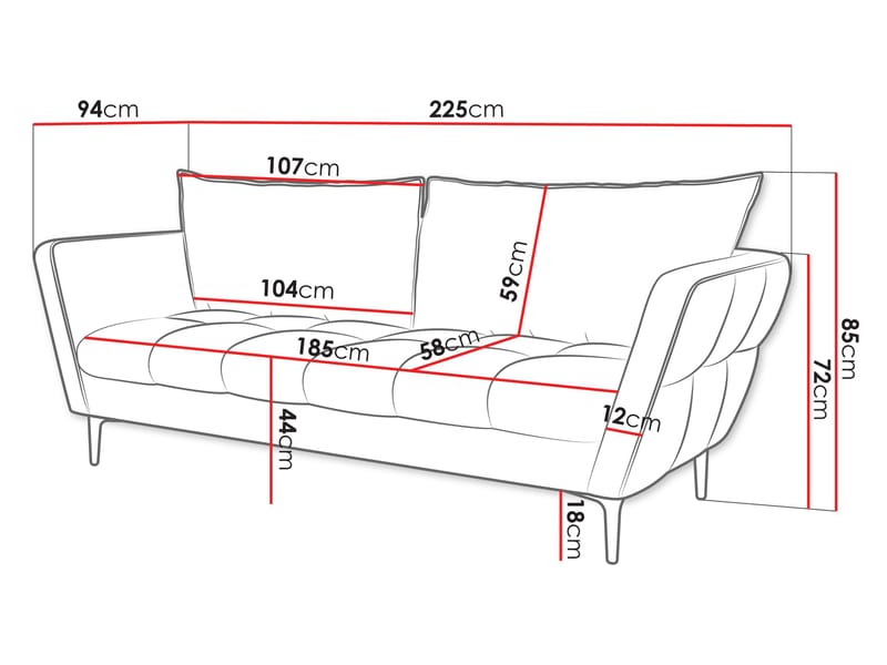 Ancienne 3-seters sofa - lys beige - Møbler - Sofaer - 2 seter sofa
