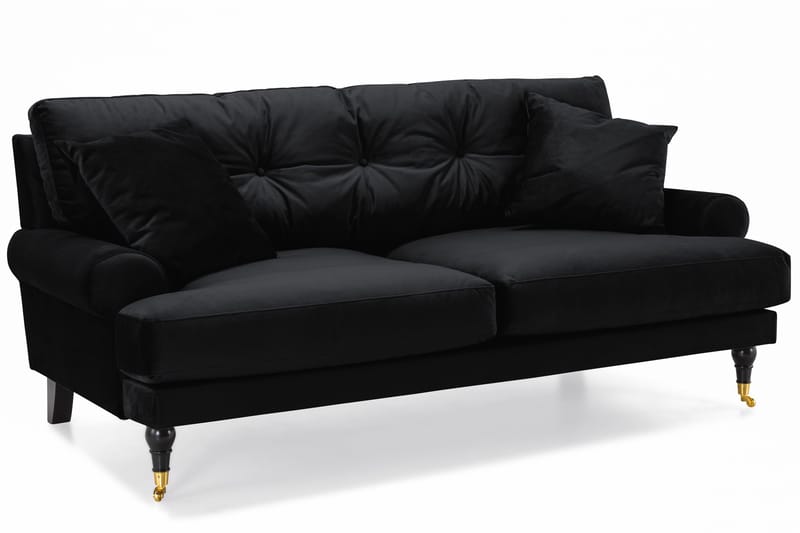 Andrew 2-seters Fløyelssofa - Svart - Møbler - Sofaer - Fløyelssofaer