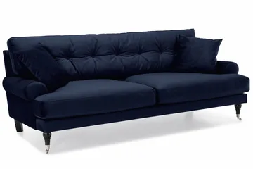 Andrew 3-seters Fløyelssofa - Blå - Møbler - Sofaer - Fløyelssofaer