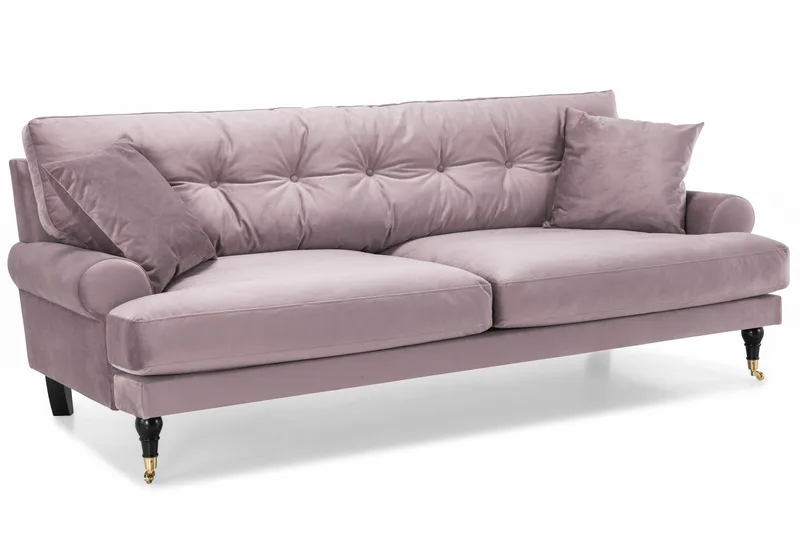 Andrew 3-seters Fløyelssofa - Lilla - Møbler - Sofaer - Fløyelssofaer