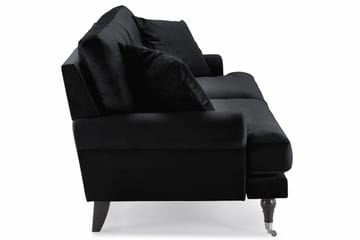 Andrew 3-seters Fløyelssofa - Svart - Møbler - Sofaer - Fløyelssofaer