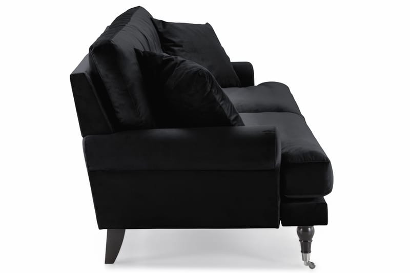 Andrew 3-seters Fløyelssofa - Svart - Møbler - Sofaer - Fløyelssofaer