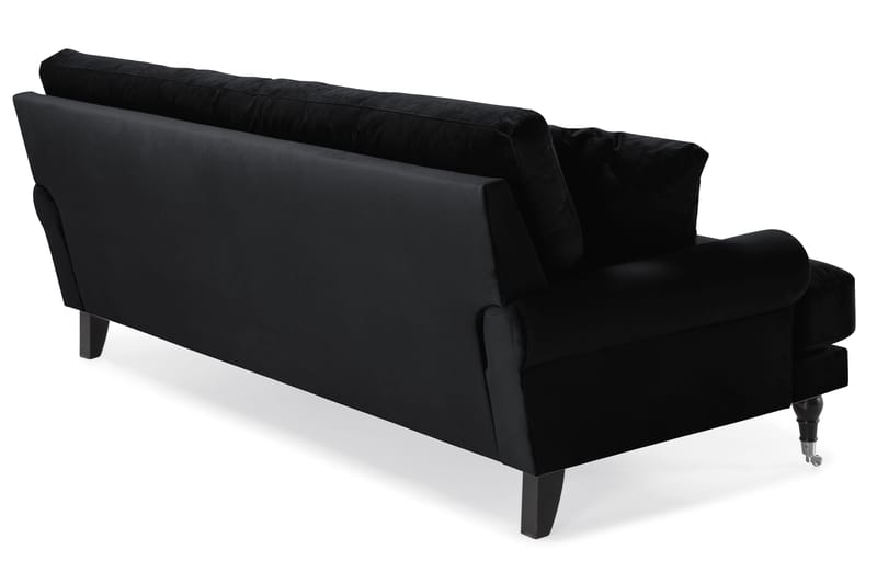 Andrew 3-seters Fløyelssofa - Svart - Møbler - Sofaer - Fløyelssofaer