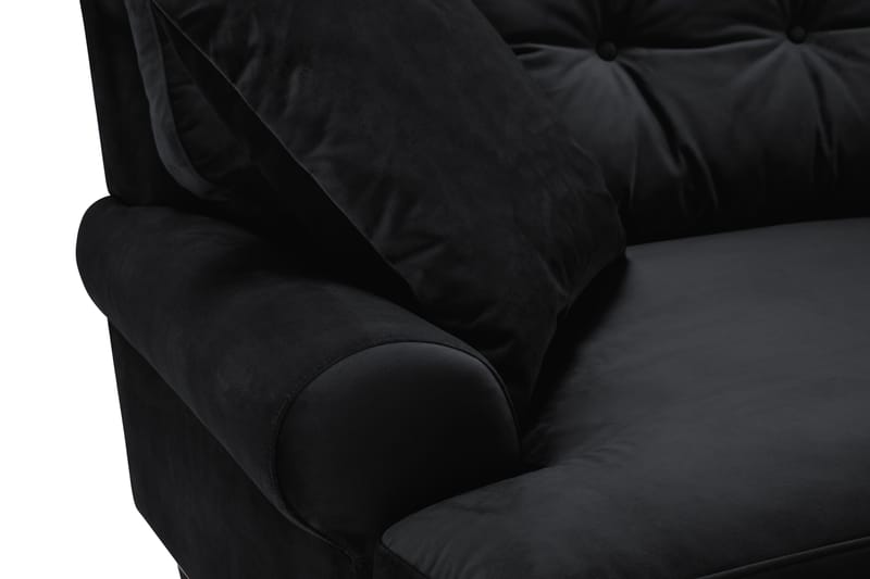 Andrew 3-seters Fløyelssofa - Svart - Møbler - Sofaer - Fløyelssofaer