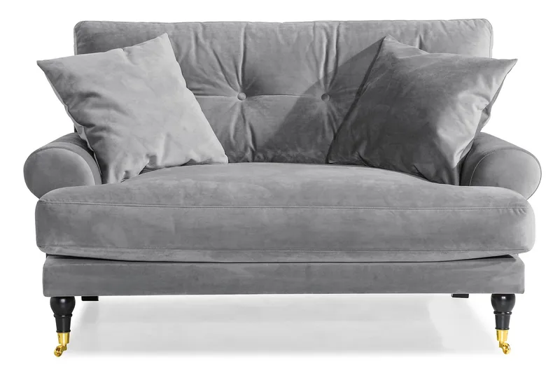 Andrew Howardsofa 142 cm med Hjul i Kordfløyel, Lysegrå