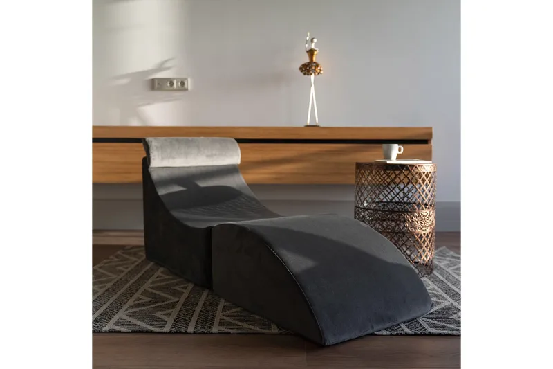 Antigua Daybed med Rygg 50 cm - Antrasitt - Møbler - Sofaer - Fløyelssofaer