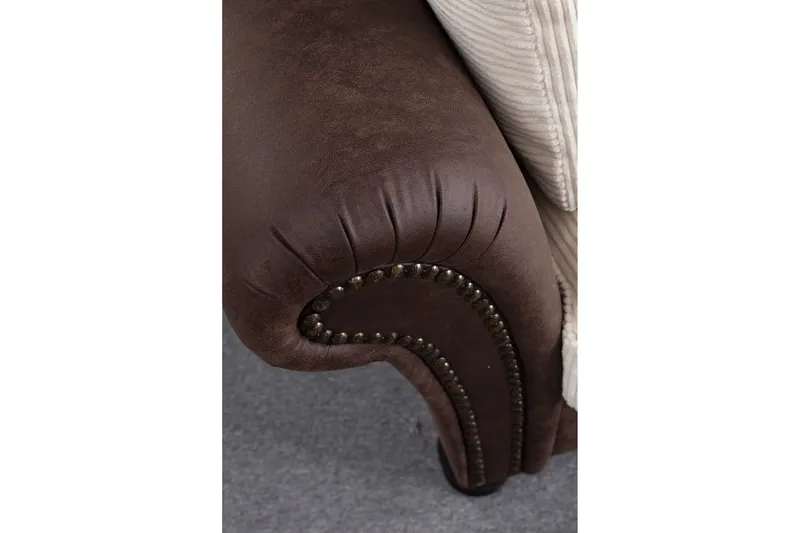 August 3-seters Sofa - Brun/Hvit - Møbler - Sofaer - 3 seter sofa