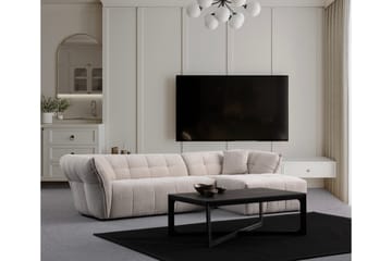 Azzo 4-seters Sofa med Divan - Hvit - Møbler - Sofaer - Sofaer med sjeselong - 4 seters sofa med divan
