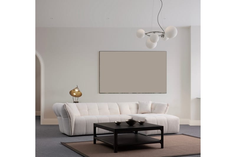 Azzo 4-seters Sofa med Divan - Hvit - Møbler - Sofaer - Sofaer med sjeselong - 4 seters sofa med divan