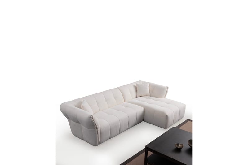 Azzo 4-seters Sofa med Divan - Hvit - Møbler - Sofaer - Sofaer med sjeselong - 4 seters sofa med divan