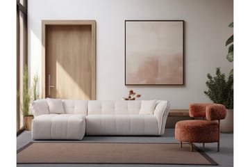 Azzo 4-seters Sofa med Divan - Hvit - Møbler - Sofaer - Sofaer med sjeselong - 4 seters sofa med divan