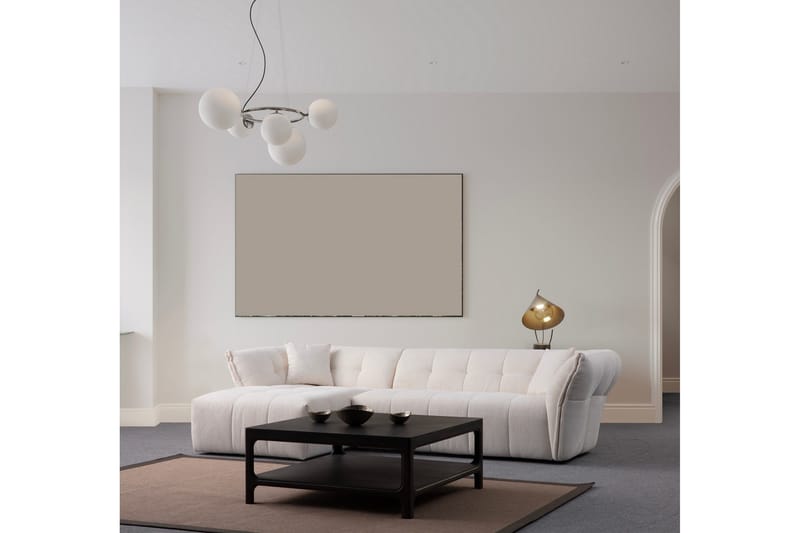 Azzo 4-seters Sofa med Divan - Hvit - Møbler - Sofaer - Sofaer med sjeselong - 4 seters sofa med divan