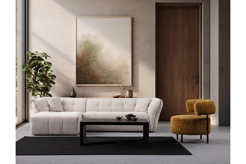 Azzo 4-seters Sofa med Divan - Hvit - Møbler - Sofaer - Sofaer med sjeselong - 4 seters sofa med divan