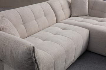Azzo 4-seters Sofa med Divan - Hvit - Møbler - Sofaer - Sofaer med sjeselong - 4 seters sofa med divan