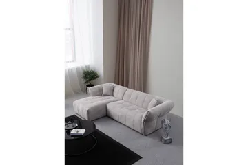 Azzo 4-seters Sofa med Divan - Lysegrå - Møbler - Sofaer - Sofaer med sjeselong - 4 seters sofa med divan