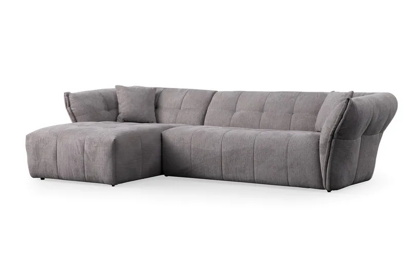 Azzo 4-seters Sofa med Divan, Lysegrå