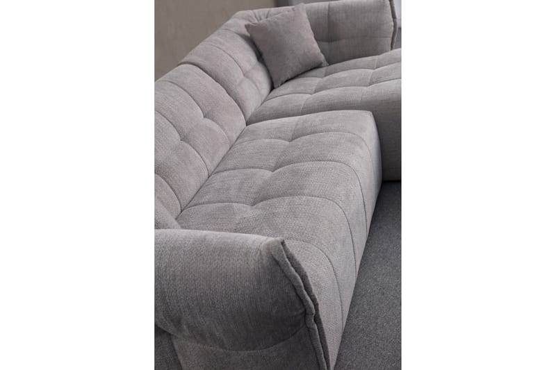 Azzo 4-seters Sofa med Divan - Lysegrå - Møbler - Sofaer - Sofaer med sjeselong - 4 seters sofa med divan
